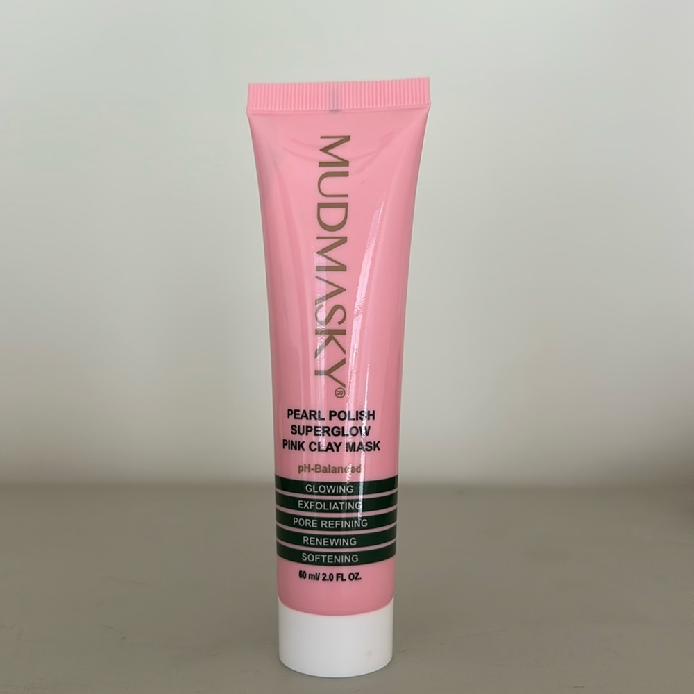 MUDMASKY Pearl Polish Superglow Pink Clay Mask NEW FULL SIZE